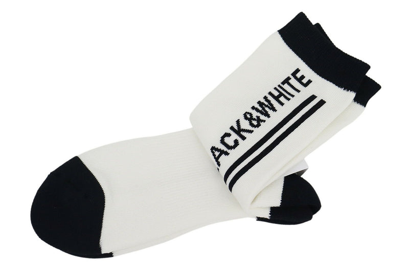 襪子黑白白線黑色和白色白線2023秋季 /冬季新高爾夫