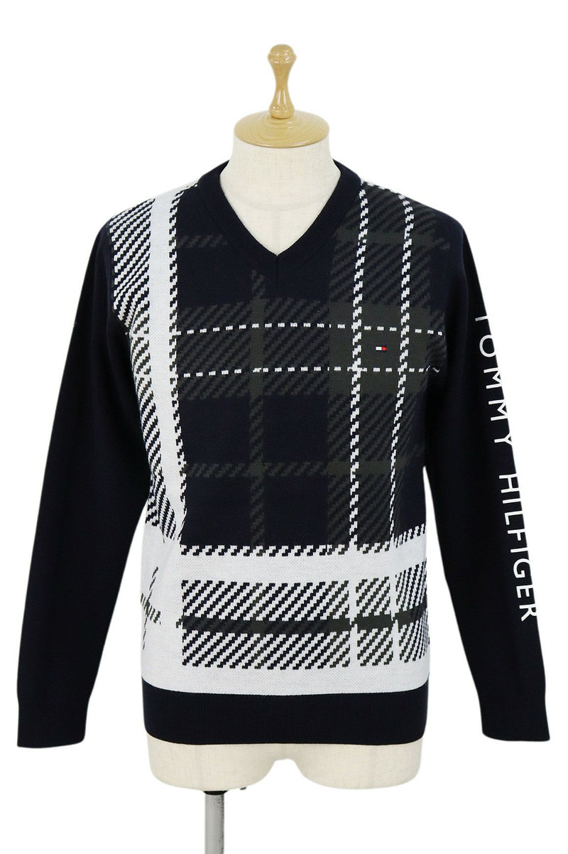 v-納克毛衣湯米·希爾菲格高爾夫湯米·希爾菲格高爾夫高爾夫日本正版2023年秋季 /冬季新高爾夫服裝