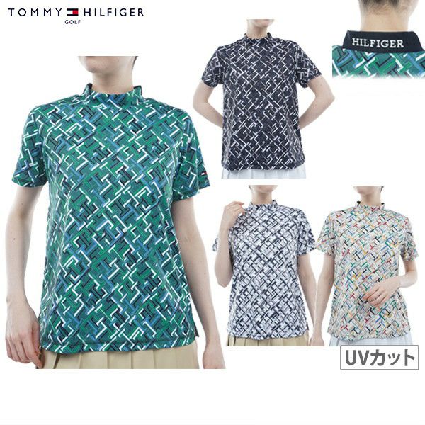 짧은 -Sleeved High -Uneck 셔츠 숙녀 Tommy Hillphiger 골프 Tommy Hilfiger 골프 일본 정품 봄 / 여름 새 골프 착용