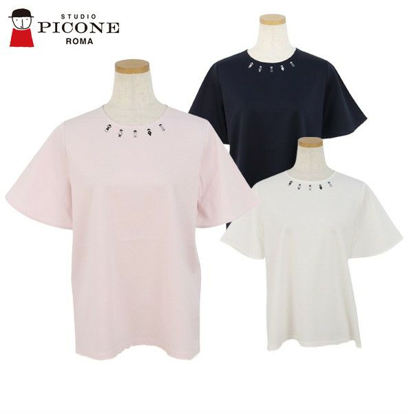 T-襯衫女士工作室紫紅色工作室Picone 2024春季 /夏季新