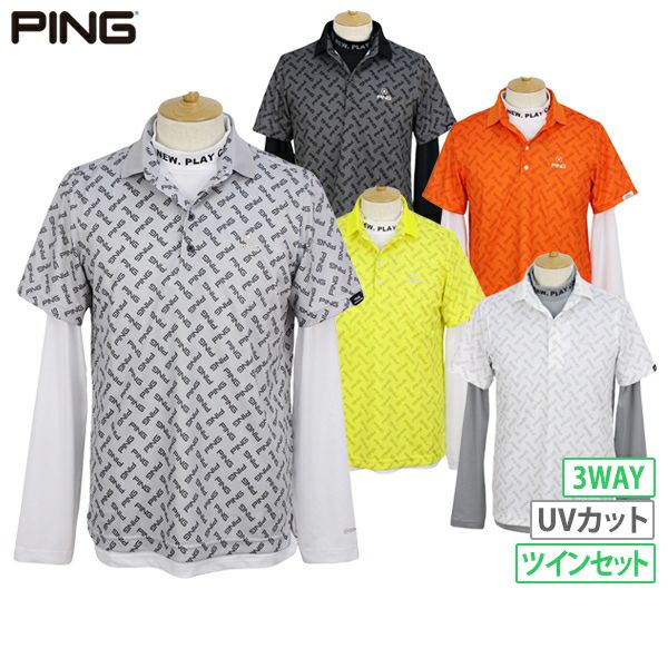 Poro襯衫和高頸襯衫男士別針Ping 2024春夏新高爾夫服裝