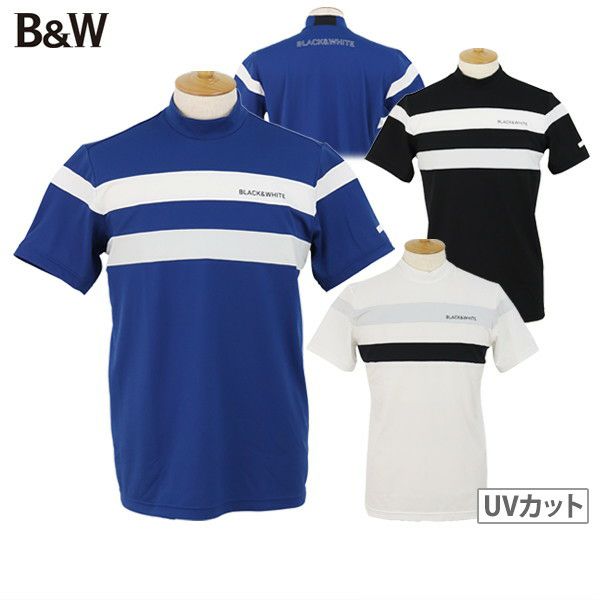 하이 넥 셔츠 남자 흑백 흰색 라인 흑백 라인 2024 봄 / 여름 새 골프 착용