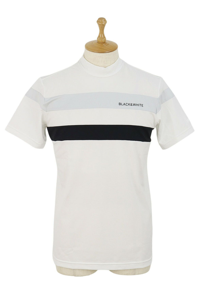 ハイネックシャツ メンズ ブラック＆ホワイト  ホワイトライン Black＆White WHITE Line 2024 春夏 新作 ゴルフウェア