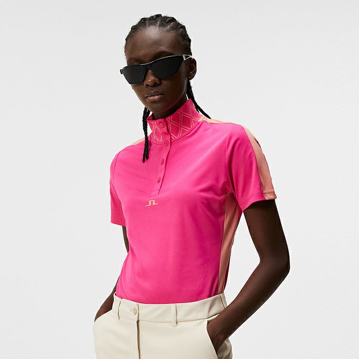 짧은 -Sleeved Polo 셔츠 숙녀 J Lindberg J.Lindeberg Japan Genuine 2024 Spring / Summer New Golf Wear