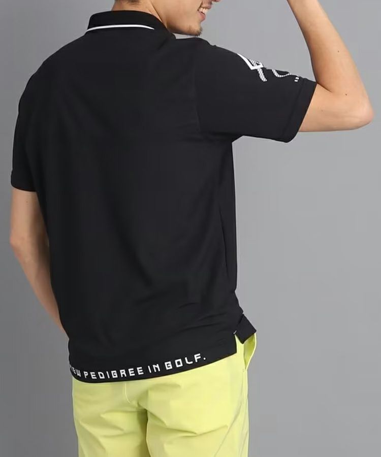 ポロシャツ メンズ アダバット adabat   半袖 UVカット 吸汗速乾 バイカラー ロゴプリント ゴルフウェア