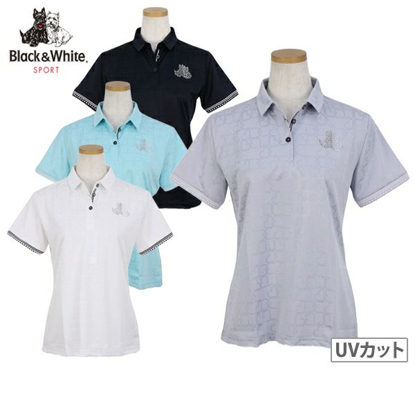 Poro Shirt Ladies Black & White Black & White 2024 Spring / Summer New Golf Wear