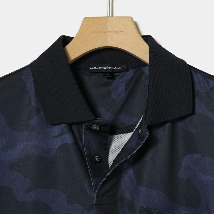 Poro Shirt Men's Losersen Rosasen Men's Poro Shirt Short Sleeve UV Cut Cooling With Chest Pocket Camouflage Pattern Camouflage Print 2024 Spring / Summer New Golf Wear