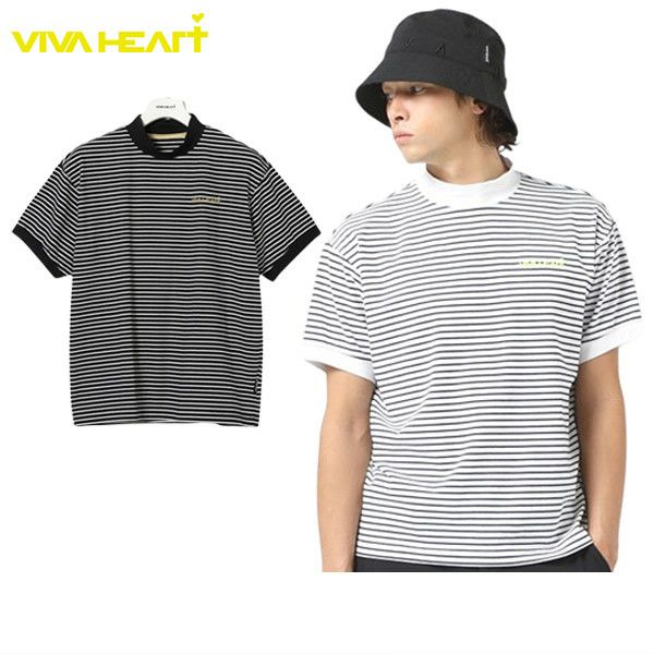 短 - 準子高 - 頸部襯衫男士Viva Heart Viva Heart 2024春季 /夏季新高爾夫服裝
