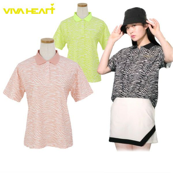 짧은 -Sleeved Poro 셔츠 숙녀 Viva Heart Viva Heart 2024 Spring / Summer New Golf Wear
